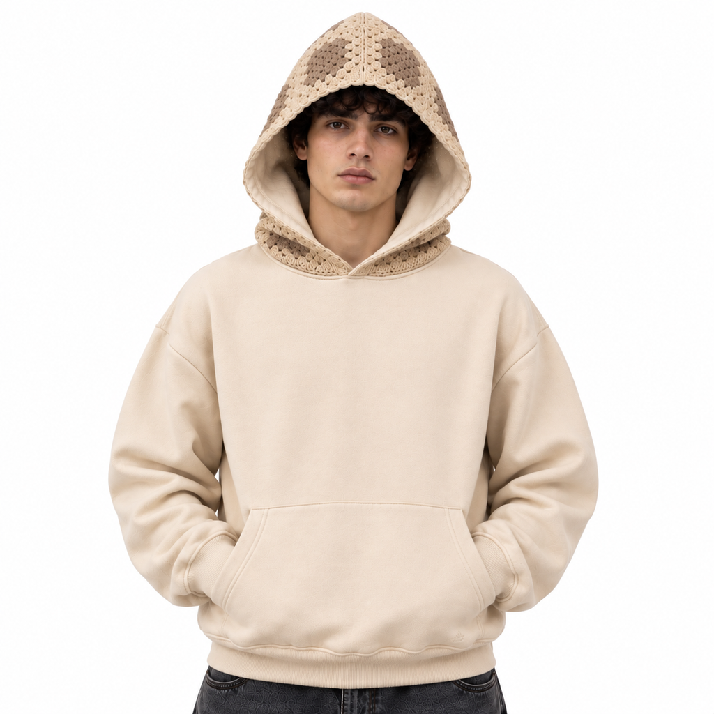 Granny square crochet hoodie
