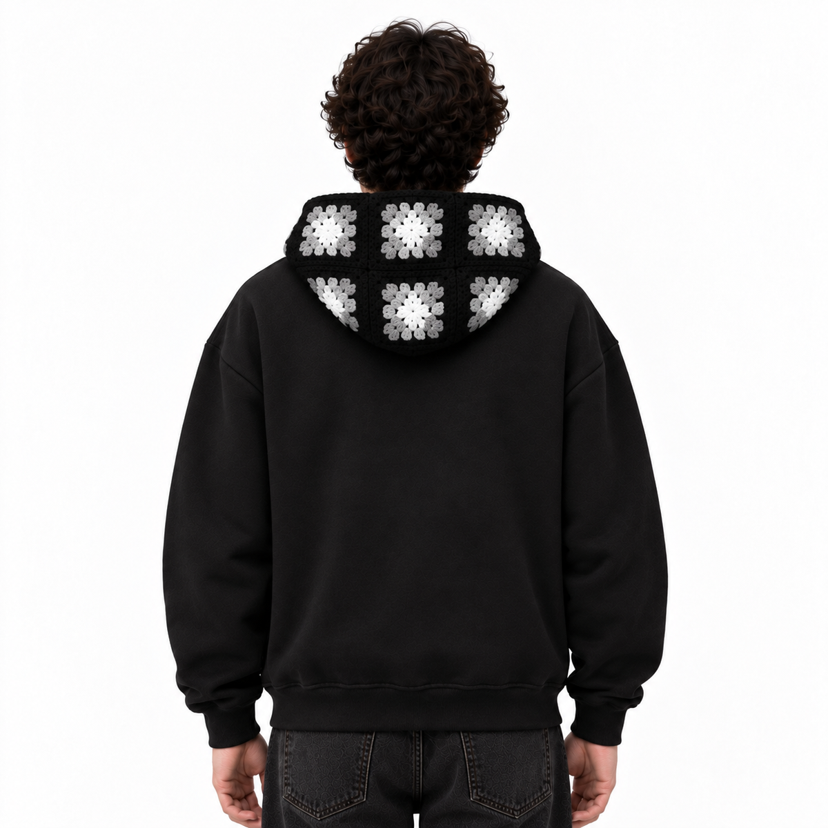 Granny square crochet hoodie