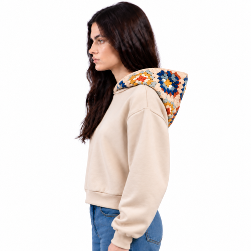 Granny square crochet hoodie