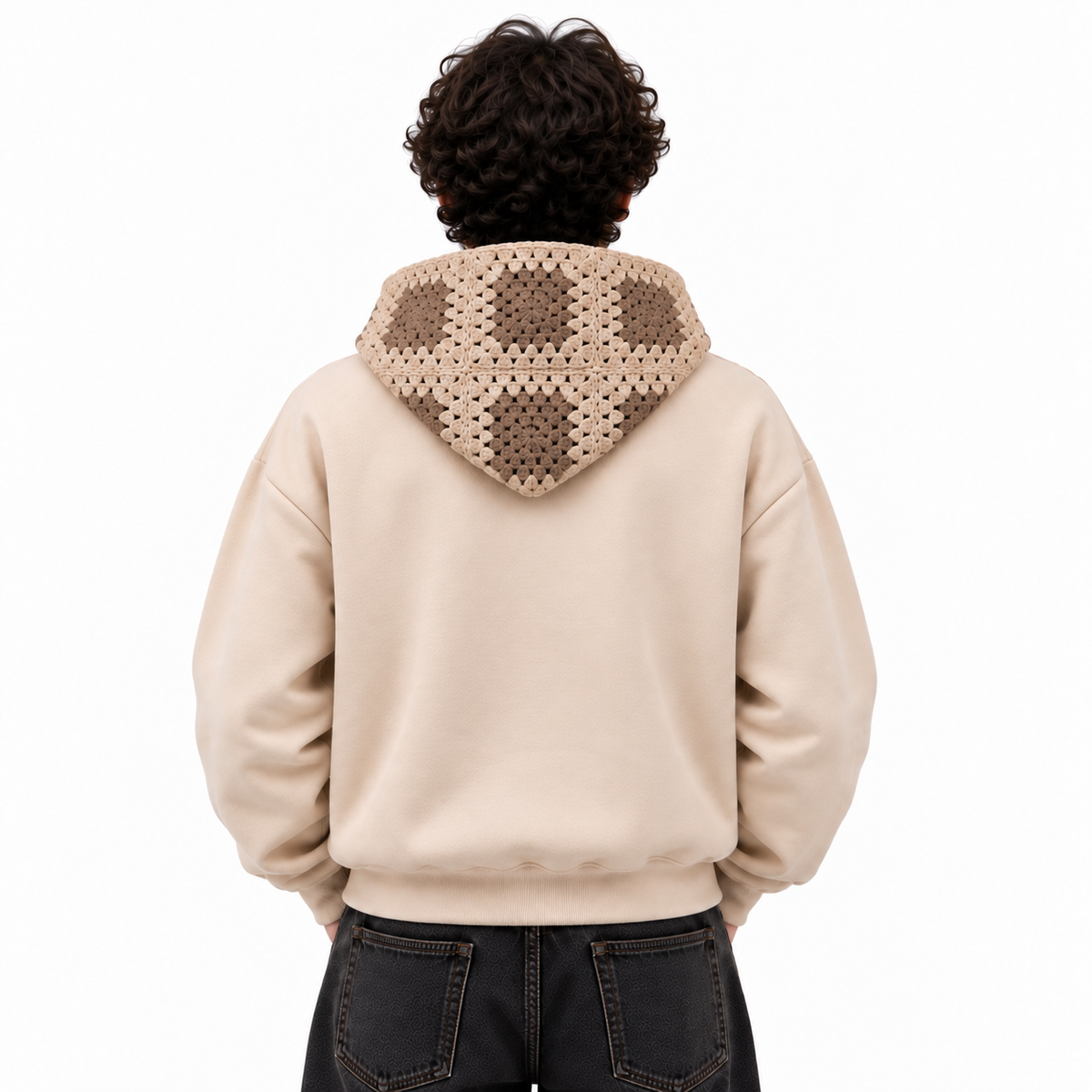 Granny square crochet hoodie