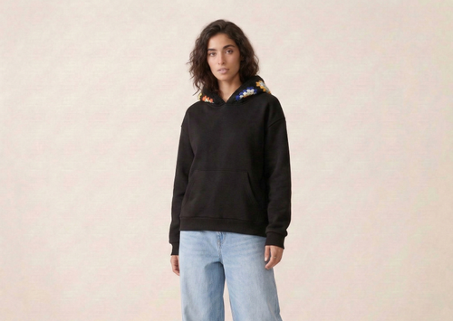 black crochet hoodie