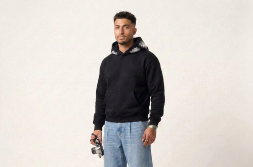 black crochet hoodie