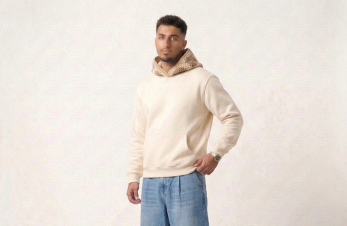 baige crochet hoodie